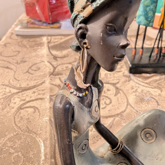 'Tribal Circle' African Woman Tealight Sculpture by FKI - Pre-owned. READ. - Picture 7 of 7